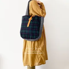⭐️5点売れました⭐️《英国調 タータン チェック》おしゃれな 秋冬 ウール  革 (中) トートバック