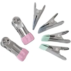 【特価商品】コーティング 便利 固定 レジン 挟む 強力 6個入 付き ゴムカバー すべり止め クリップ パワー MYmama