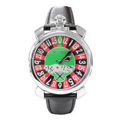 メンズ 腕時計 時計 レディース ウオッチ ルーレットモチーフ 48mmトップビッグフェイス腕時計 シルバー＆ブラック