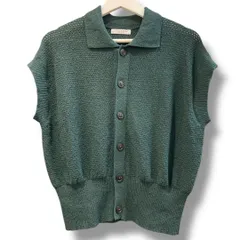 MACPHEE マカフィー TOMORROWLAND トゥモローランド ナイロンコットンパイルポロカラーカーディガン グリーン Sサイズ ニットカーディガン ノースリーブ ニット セーター レディース 夏 ゴーゴー古着マルイ草加店1986