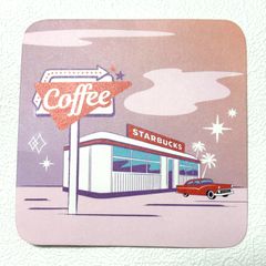 スタバ ダイナー風 コースター【424】