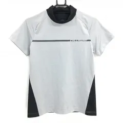 【新品】キャロウェイ 半袖ハイネックシャツ グレー×黒 胸元ライン 速乾 レディース M ゴルフウェア Callaway