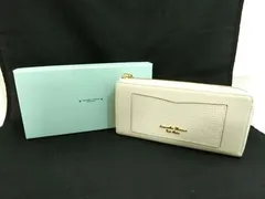 サマンサタバサ Samantha Thavasa プチチョイス Petit Choice 長財布 ニットデザイン L字ファスナー ホワイト 箱付 美品中古 ■
