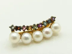 エテ 925 ゴールドカラー フェイクパール ラインストーン イヤーカフ 片方のみ