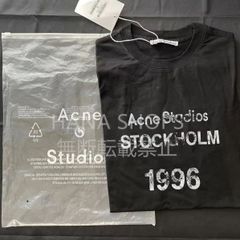 新品 Acne Studios アクネストゥディオズ ロゴスタンプ メンズ Tシャツ ブラック