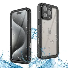 新品 【Kawasina】 for iPhone 16 Pro Max ケース 防水 耐衝撃 米軍MIL規格取得 フェイスID認証 超軽量 アイフォン16 プロ マックス ケース Qi充電対応 防雪 防塵 全面保護 ブラック