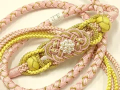 平和屋着物●和装小物　振袖用帯締め　装飾　パール　あわじ玉　金糸　逸品　未使用　AAAV5888ay