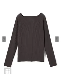 グレイル/スクエアネックリブニットトップス