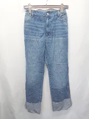 ◇ Θ ◎ ●未使用● moment+ モーメントプラス タグ付き ロールアップデニムパンツ サイズL ブルー レディース E  【1505290028653】