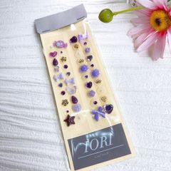 耳ツボジュエリー 40粒 GOLD系×purple💜 No.3