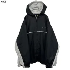00s NIKE Logo Embroidery Insulation Reversible Nylon Fleece Zip-up Jacket ナイキ リバーシブル 中綿 ナイロン フリース ジャケット 刺繍ロゴ ヴィンテージ 古着
