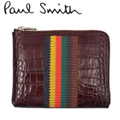ポールスミス Paul Smith 小銭付2つ折り財布 型押しワニ ワインレッド M1A-5303-A4001328