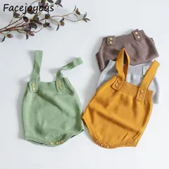 【60-90センチ】ニット オーバーオール ロンパース