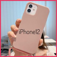 外遊びに最適✨【iPhone12スマホケース】春色ピンク⭐︎⭐︎ショルダー