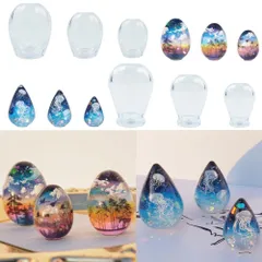 LOYELEY ソフトモールド シリコンモールド 流砂型 アクセサリー イヤリング ペンダント ネックレス キーホルダー モールド 石膏 樹脂 シリコン型 小さい 装飾 DIY 手芸 (D)