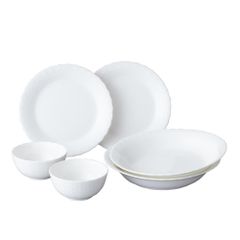 NARUMI(ナルミ) 食器セット シルキーホワイト ホワイト かわいい レリーフ 2人用 6ピース入り 電子レンジ温め 食洗機対応 ギフトボックス付き 9968-23397