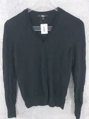 ◇ UNIQLO ユニクロ ウール 長袖 Vネック　ニット セーター XS ブラック * 1002800190034