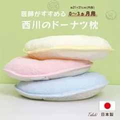 西川 大人気 babypuff ベビー ドーナツ枕 ２個セット 0～3ヶ月用 ベビー枕  まくら 新生児 日本製 医師がすすめる 枕 約21×21cm 円型 赤ちゃん 子供 絶壁 寝はげ 防止 オーガニックコットン 綿 ベビーまくら くぼみ 出産祝い