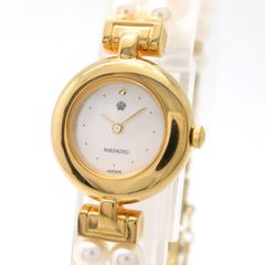 MIKIMOTO パールウォッチ JAL限定 レディース シェル文字盤 クォーツ GP 4N20-0941 美品 ミキモト ◆送料込◆質屋-9986