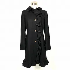 レッド ヴァレンティノ RED VALENTINO フリルコート ロングコート アウター 長袖 ウール 黒 ブラック 44のサムネイル