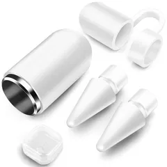 【新着商品】マグネット式キャップ 替え芯 充電端子用 タッチペン 交換チップ ペンシルペン先 純正と同じ磁力 、iPad ipad 第2世代/USB-C pencil Pencil第1世代 ぺん先 対応Apple 4点セット 高感度 ペン先 滑らない アップル