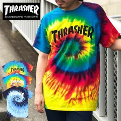 スラッシャー Ｔシャツ THRASHER ブランド メンズ レディース ブラック ホワイト マグ タイダイ MAG LOGO TIE DYE TEE トップス スケート ストリート