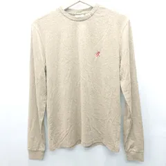 ◇ ⊇ GRAMICCI グラミチ ワンポイント刺繍 長袖 Tシャツ サイズXS ブラウン系 メンズ E  【1412090018756】