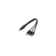 【新品・7営業日以内発送】エレコム ELECOM DH-MWRYF015BK AV売場／映像ケーブル／ストレート型ミニピンプラグ 4極 －RCAピンプラグ変換ケーブル／0．15m／ブラック DHMWRYF015BK【沖縄離島販売不可】