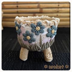 No.30-2 ❁韓国より直輸入❁ 中鉢1点2000円＊組合せ自由＊2点目より送料一律700円＊高級＊韓国鉢＊作家＊一点物 オリジナル作品＊多肉植物＊プレゼントにもぜひ＊
