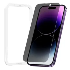 NIMASO 覗き見防止 ガラスフィルム iPhone 14 Pro 用 強化 ガラス アイホン14プロ対応 液晶 のぞき見防止 保護 フィルム ガイド枠付き 1枚入り NSP22H526 1