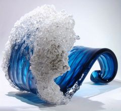 アートガラス 硝子 トレー 小物入れ オブジェ ムラーノガラス？ 3足