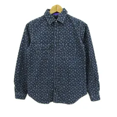 ザ・ノースフェイス 長袖シャツ トップス 花柄 NTW3356N アウトドアウエア レディース WSサイズ 青×白 THE NORTH FACE 【中古】