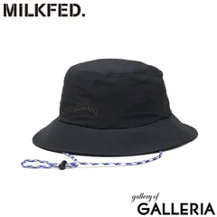 ミルクフェド ハット レディース MILKFED. UVカット 帽子 夏 バケットハット 紐付き 吸水速乾 撥水 消臭 抗菌 遮光 遮熱 紫外線対策 日除け ロゴ 刺繍 シンプル ARCH COOPER LOGO BUCKET HAT 103252051004のサムネイル