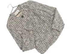 スキャパ　ノーカラージャケット42 ツイード　ホワイト　新品　未使用　タグ付き セットアップ対応】ファンシーツイード ノーカラー ジャケット