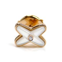 Chaumet ショーメ K18PG ピンクゴールド ジュ ドゥ リアン シェル ダイヤ シングル ピアス 083469 1.2g レディース 中古