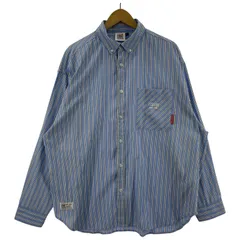 VISION STREET WEARヴィジョンストリートウェア ストライプ長袖シャツ sizeＬ/ブルー×ホワイト