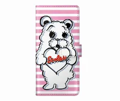 [OPPO A73] Xperia 10 VI SO-52E ケース 手帳型 スカラー スマホケース エクスペリア SO-51E SO-53D SO-54C SO-52C 手帳 カバー 全機種対応 スタンド付 ScoLar クマキャラ ハート ボーダー ダイア