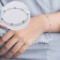 ブレスレット  新品未使用   匿名配送 アクセサリー おしゃれ 人気 おすすめ かっこいい カジュアル チェーンブレスレット 2連 シルバー925 silver925  ギフト プレゼント お誕生日 調節可能