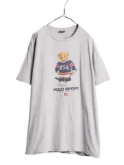 【お得なクーポン配布中!】 90s USA製 ポロベア ポロスポーツ ラルフローレン プリント 半袖 Tシャツ メンズ L / オールド POLO SPORT キャラクター シングルステッチ