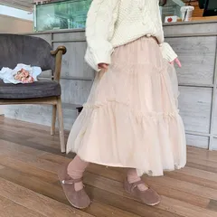 ロングスカート 子供服 チュール スカート マキシ丈 春秋 ハイウエスト カジュアル ボトムス 女児 女の子 キッズ 子ども ゆったり 可愛い きれいめ 卒園式 入学式  1 パーティ zhili07