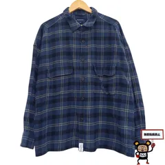 DESCENDANT チェック柄ネルシャツ　ネイビー　TET着用モデル DESCENDANT チェック柄ネルシャツ ネイビー TET着用モデル