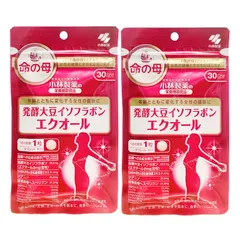 小林製薬 エクオール 30粒 2袋セット 発酵大豆イソフラボンサプリメント 命の母 賞味期限2027年12月15日のサムネイル