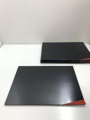 未使用 茶道具 木製 柿合黒塗 点心盆 長方膳 6枚 千筋 会席膳 銘々盆