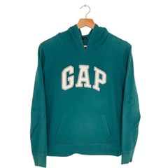 GAP ギャップ グリーン フード付きパーカー ロゴドン - メルカリ