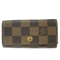 送料無料 【中古】 ルイヴィトン LOUIS VUITTON ミュルティクレ 4連キーケース ダミエ エベヌ レザー N62631 08BK116