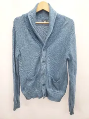 ◇ ⊇ FREAK'S STORE フリークスストア コットン100％ 長袖 ニット カーディガン サイズM ブルー メンズ E  【1507010016513】