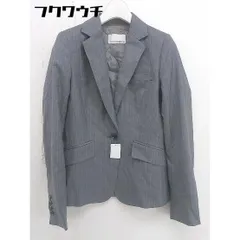 ◇ M-PREMIER BLACK エムプルミエ ストライプ テーラード ジャケット サイズ34 グレー レディース  【1109080003082】