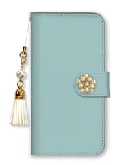 Google Pixel 5a (5G) ケース 手帳型 グーグルピクセル5a(5G) スマホケース パール デコ付き ストラップ付  くすみピンク ベージュ グレー 無地 可愛い 大人女子 かわいい おしゃれ カラー09