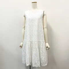 37a16 FOXEY BOUTIQUE フォクシーブティック Dress MARIE ANN マリーアン ノースリーブワンピース ドレス アイレット刺繍 39462 40 ホワイトのサムネイル