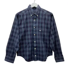 BURBERRY LONDON バーバリーロンドン ノバチェック ボタンダウンシャツ ワイシャツ ネイビー系 メンズ S相当